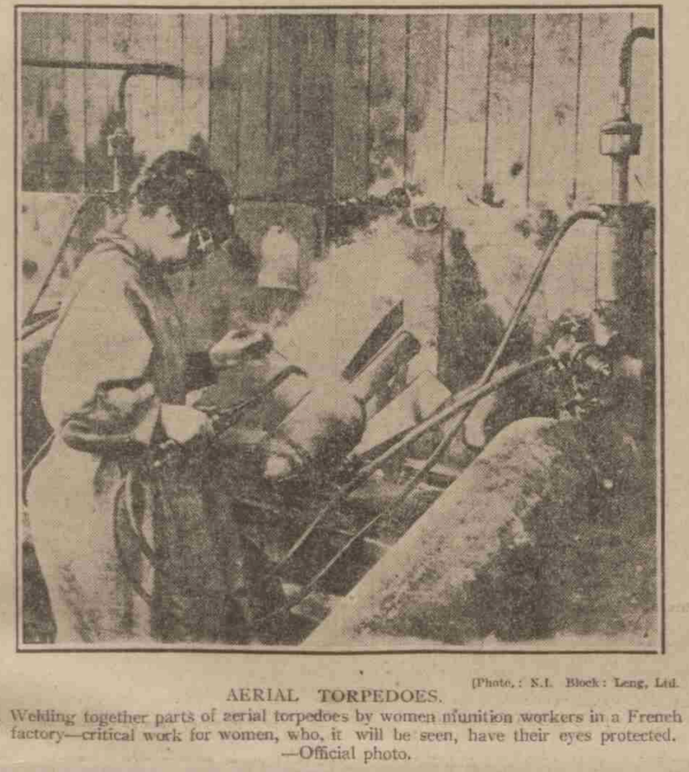 Aerial torpedoes being manufactured in France WWI